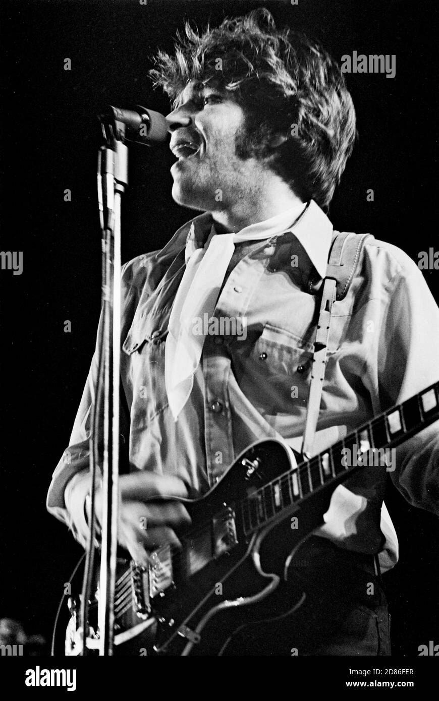 ROTTERDAM, NETHERLANDS: John Fogerty of Creedence Clearwater Revival performs live in Rotterdam, Holland in April 1970. (Photo by Gijsbert Hanekroot) Stock Photo