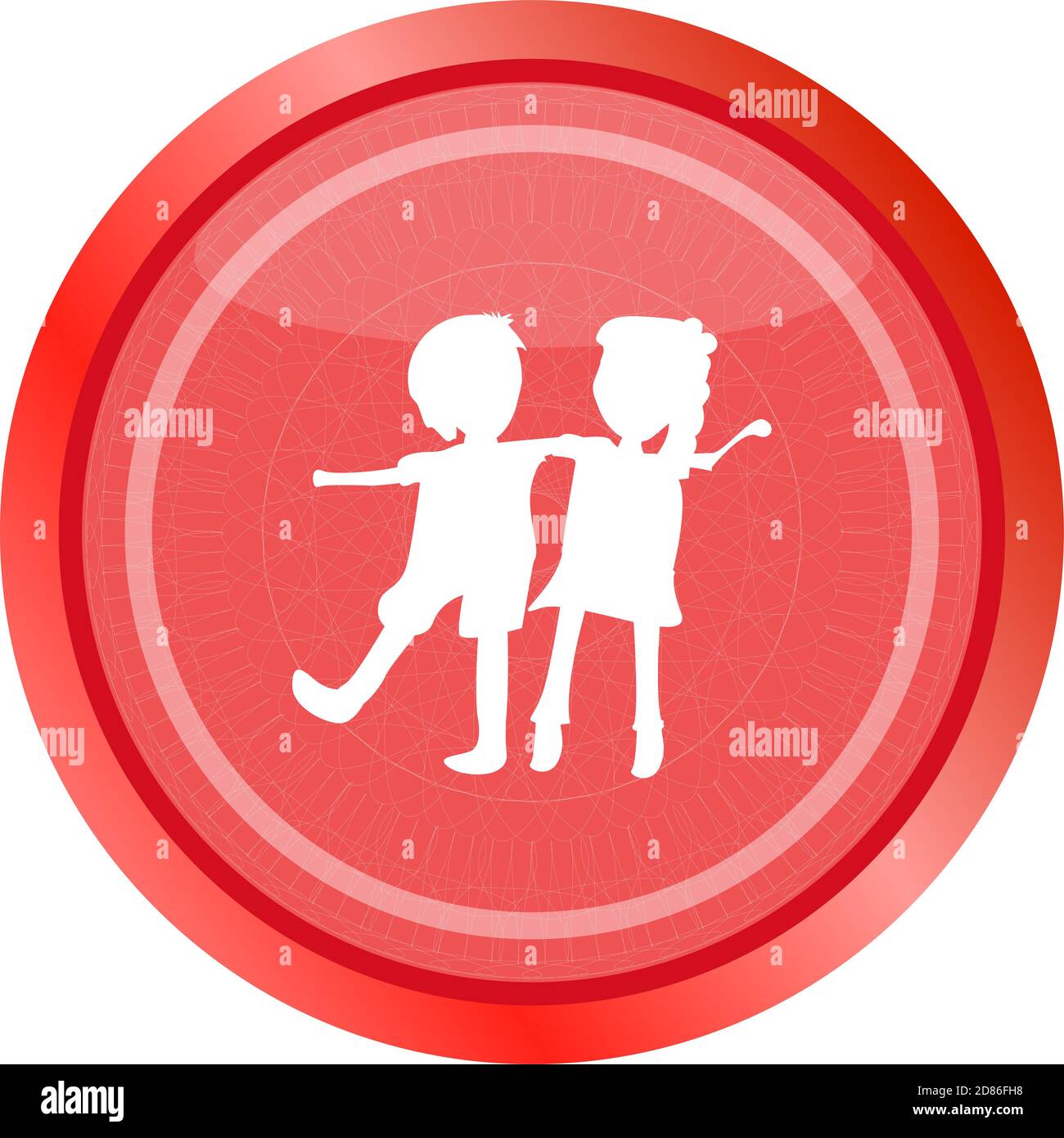 icon button with baby boy and girl inside, isolated on white Stock ...