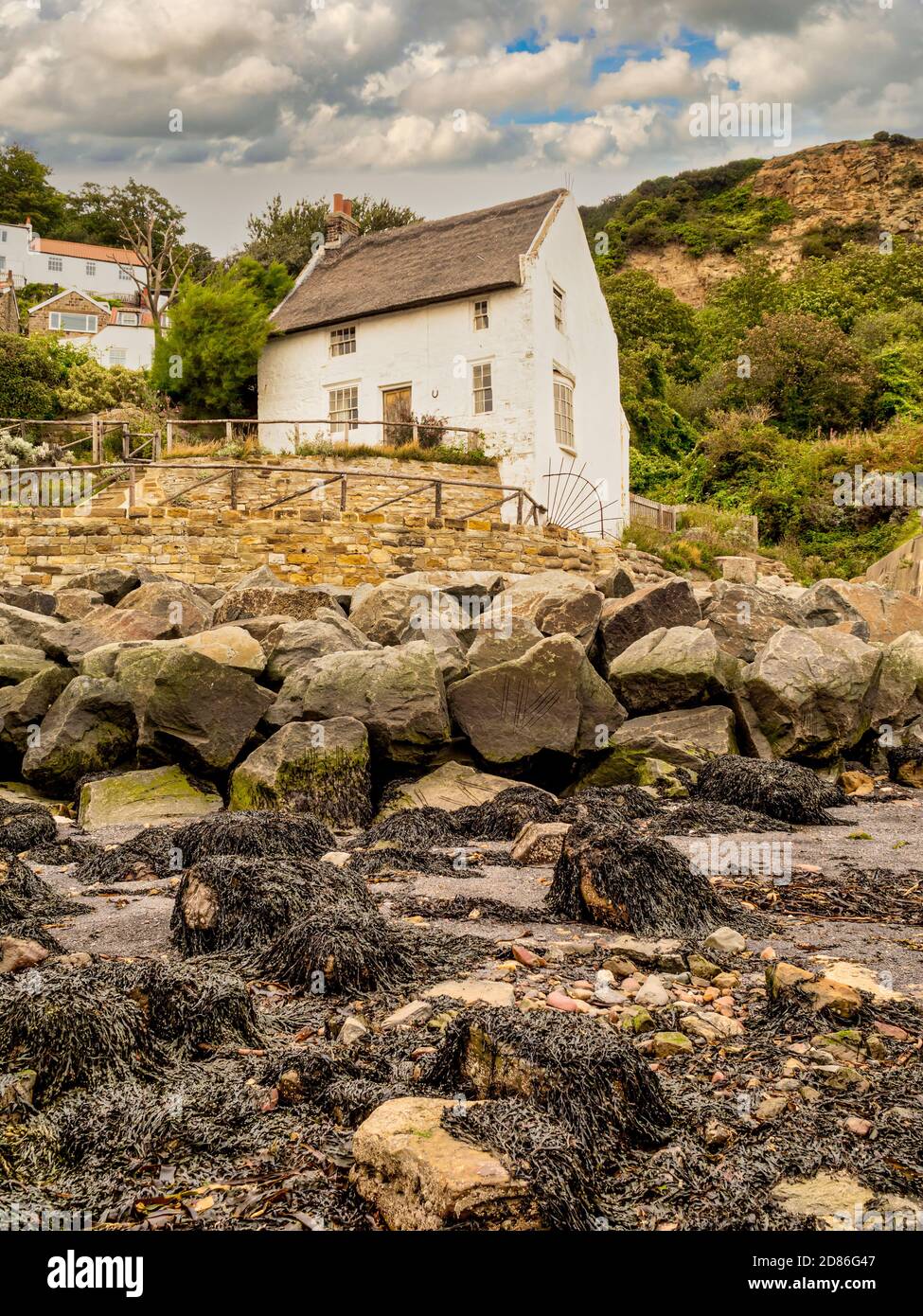 Thatched cottage, Runswick Bay, North Yorkshire coast, UK Stock Photo Alamy