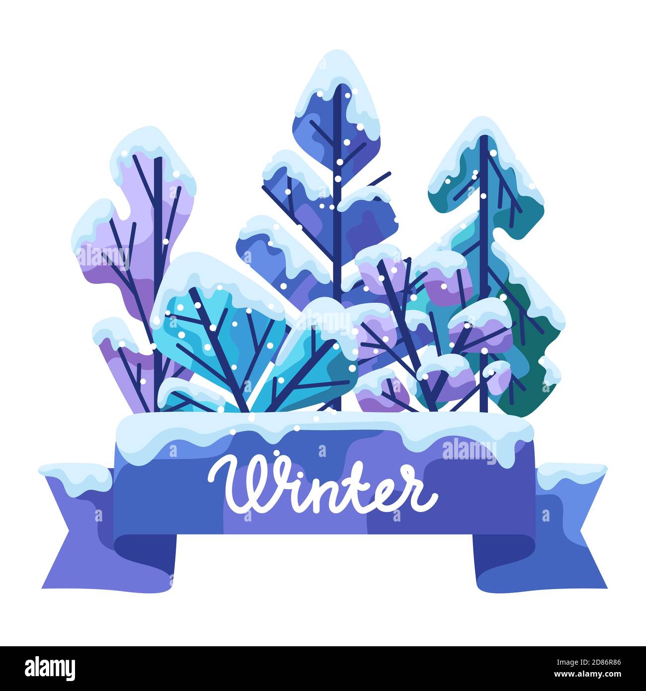 Winter background with trees Stock Vector Image & Art Alamy
