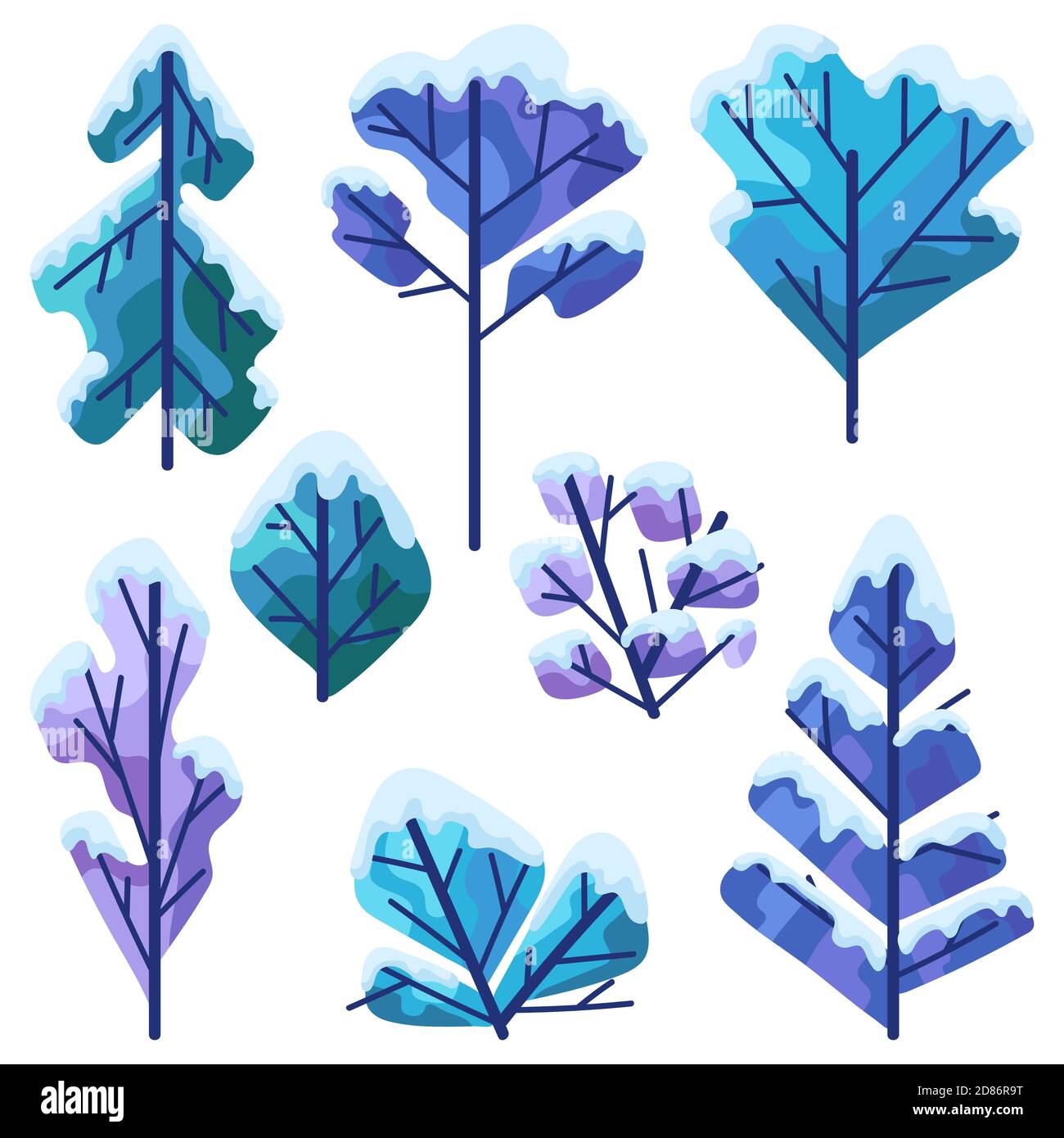 Set of winter trees Stock Vector Image & Art - Alamy