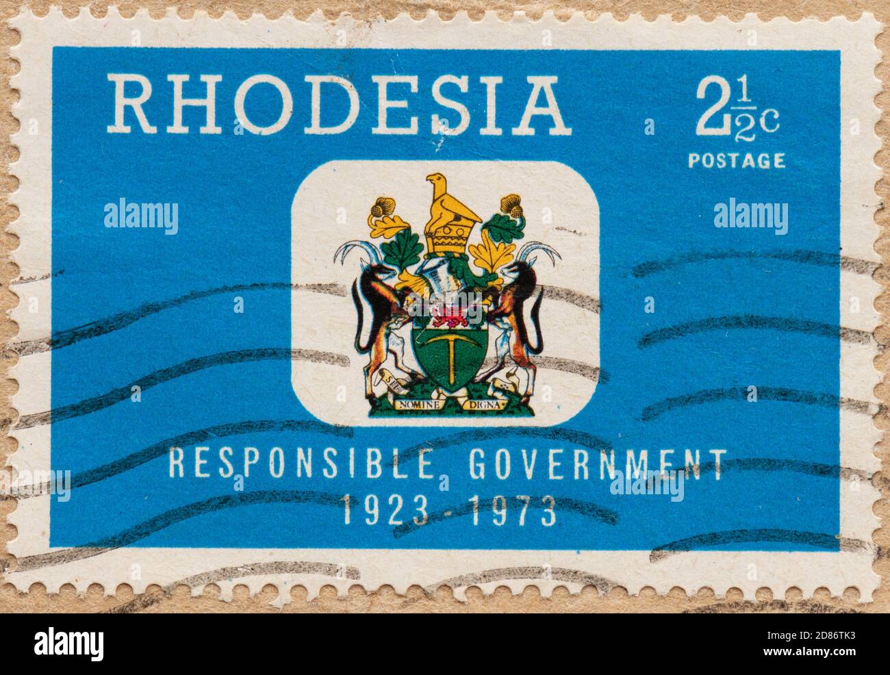 Rhodesia responsible government 1923 - 1973 stamp Stock Photo