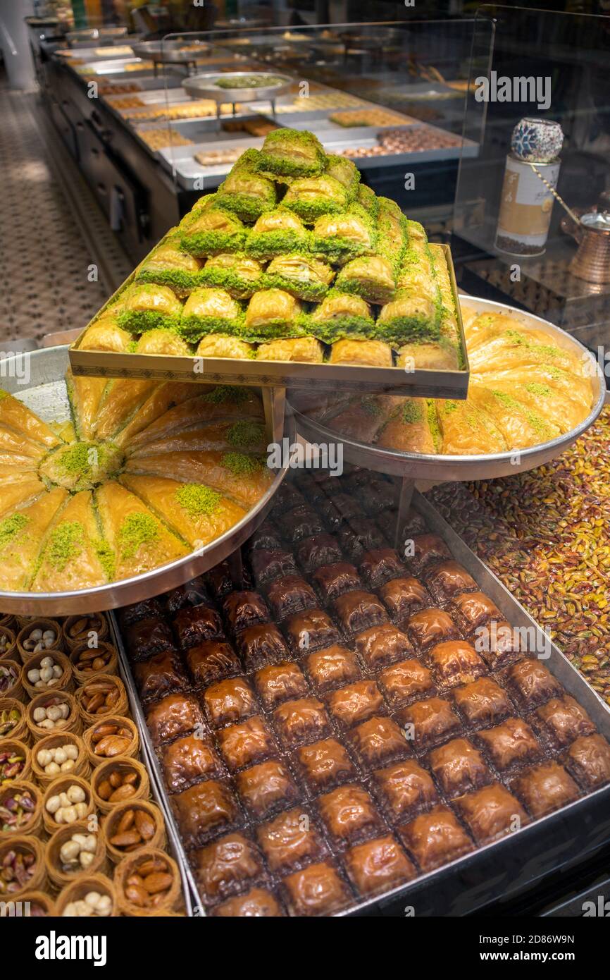 Turkish Baklava Dessert in Istanbul, Turkey Stock Photo Alamy