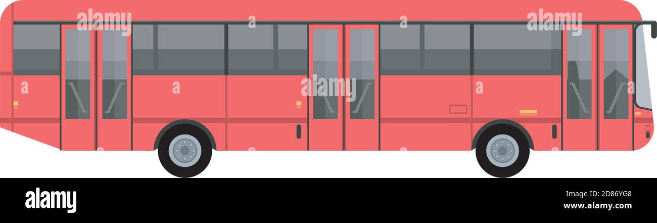 red bus public transport vehicle icon vector illustration design Stock ...