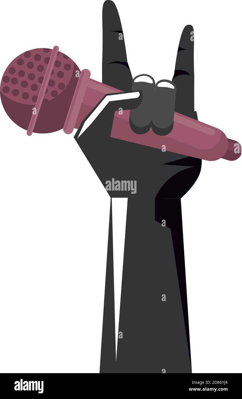 hand with microphone pop art style icon vector illustration design ...