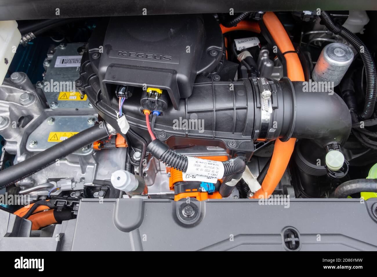 engine compartment of the 100% Electric Renault Zoe 2020 Stock Photo - Alamy