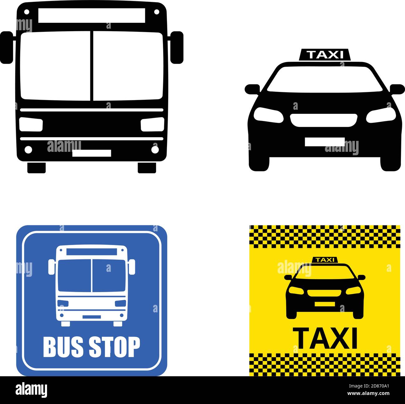 public transportation icons and signs - vector Stock Vector