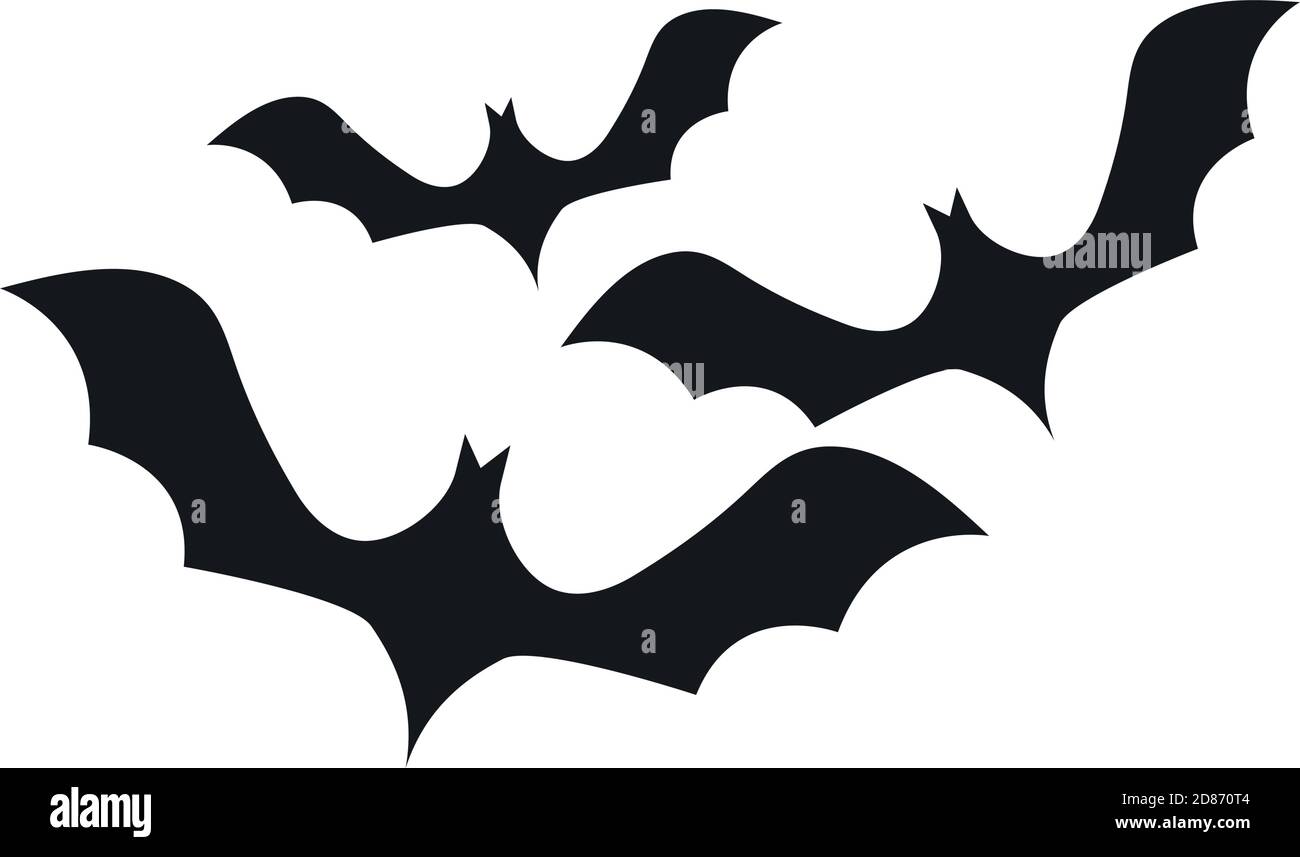 halloween bats flying isolated icons vector illustration design Stock ...