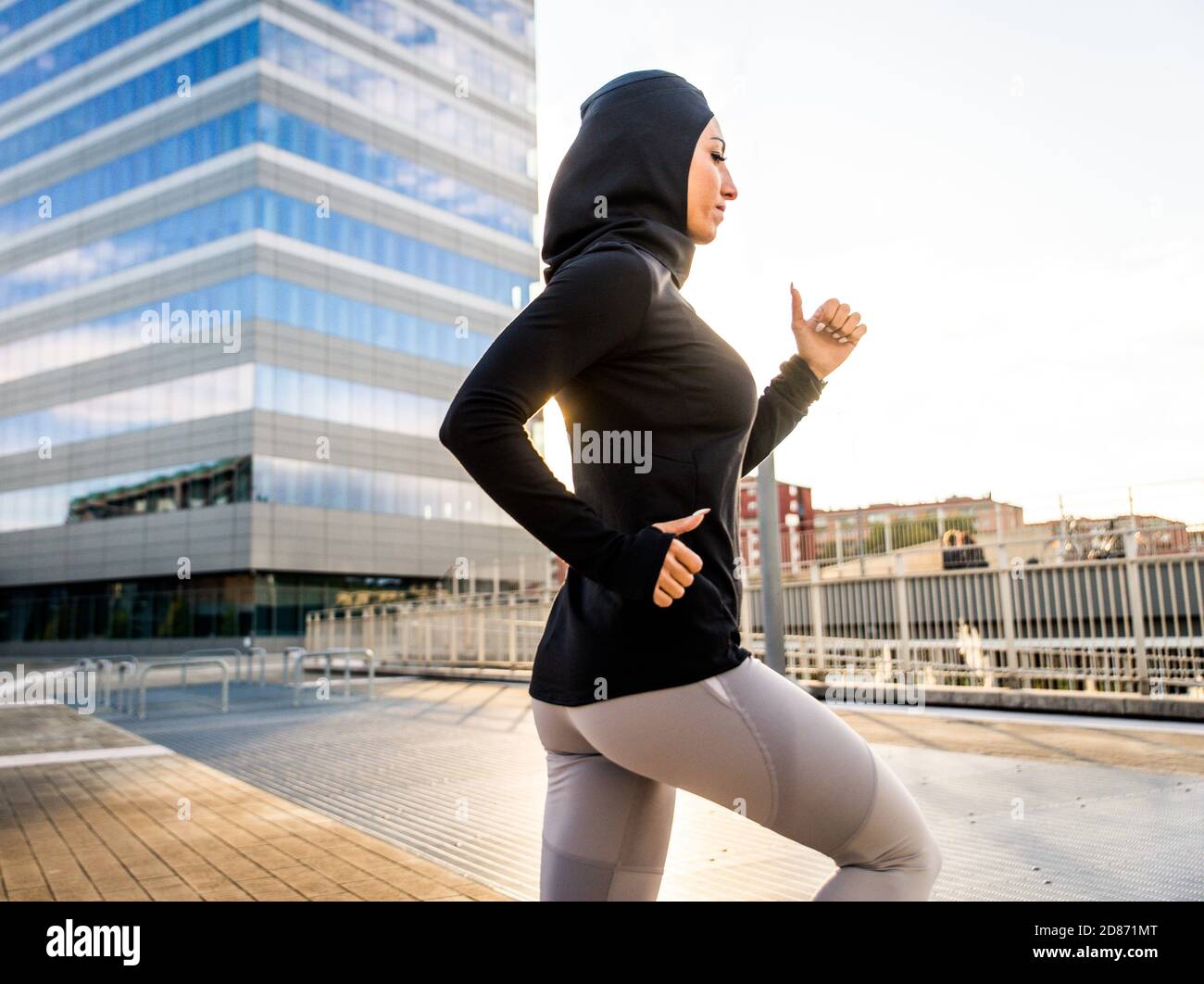 Muslim Sportive Girl With Fit Body Training Outside - Beautiful Woman 