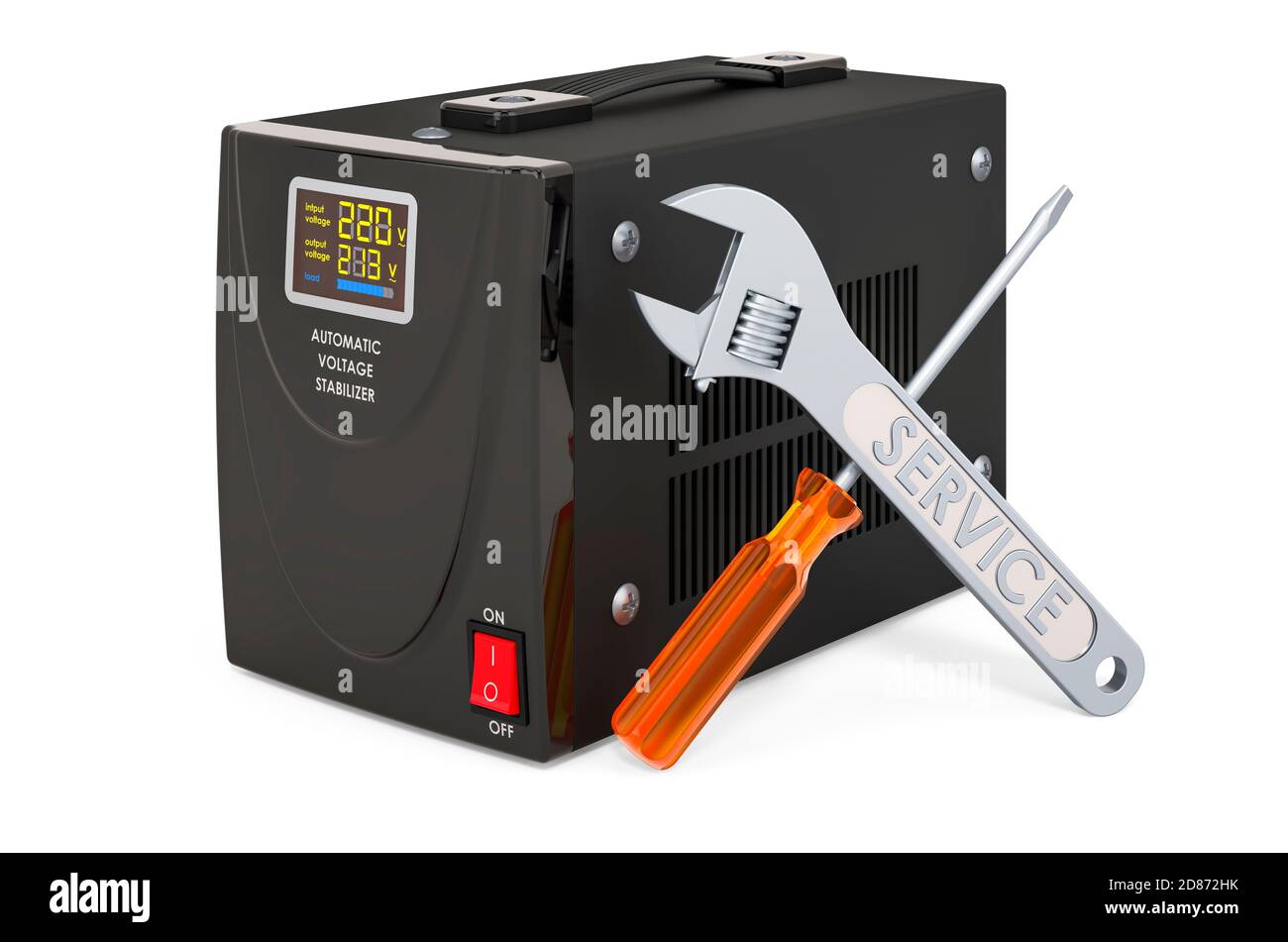 Repair and service of automatic voltage stabilizer, 3D rendering ...