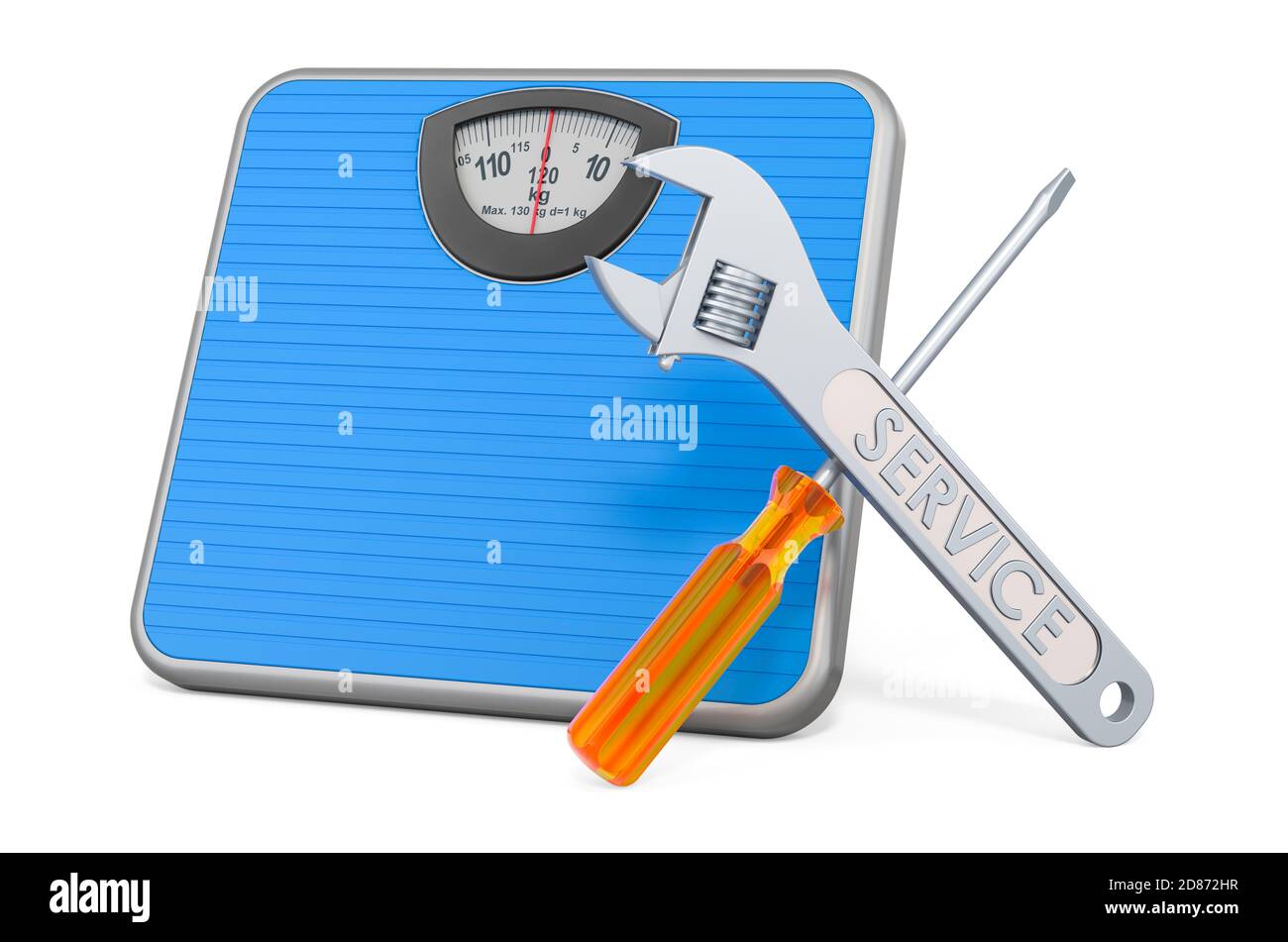 Repair and service of Mechanical Bathroom Scale, 3D rendering isolated