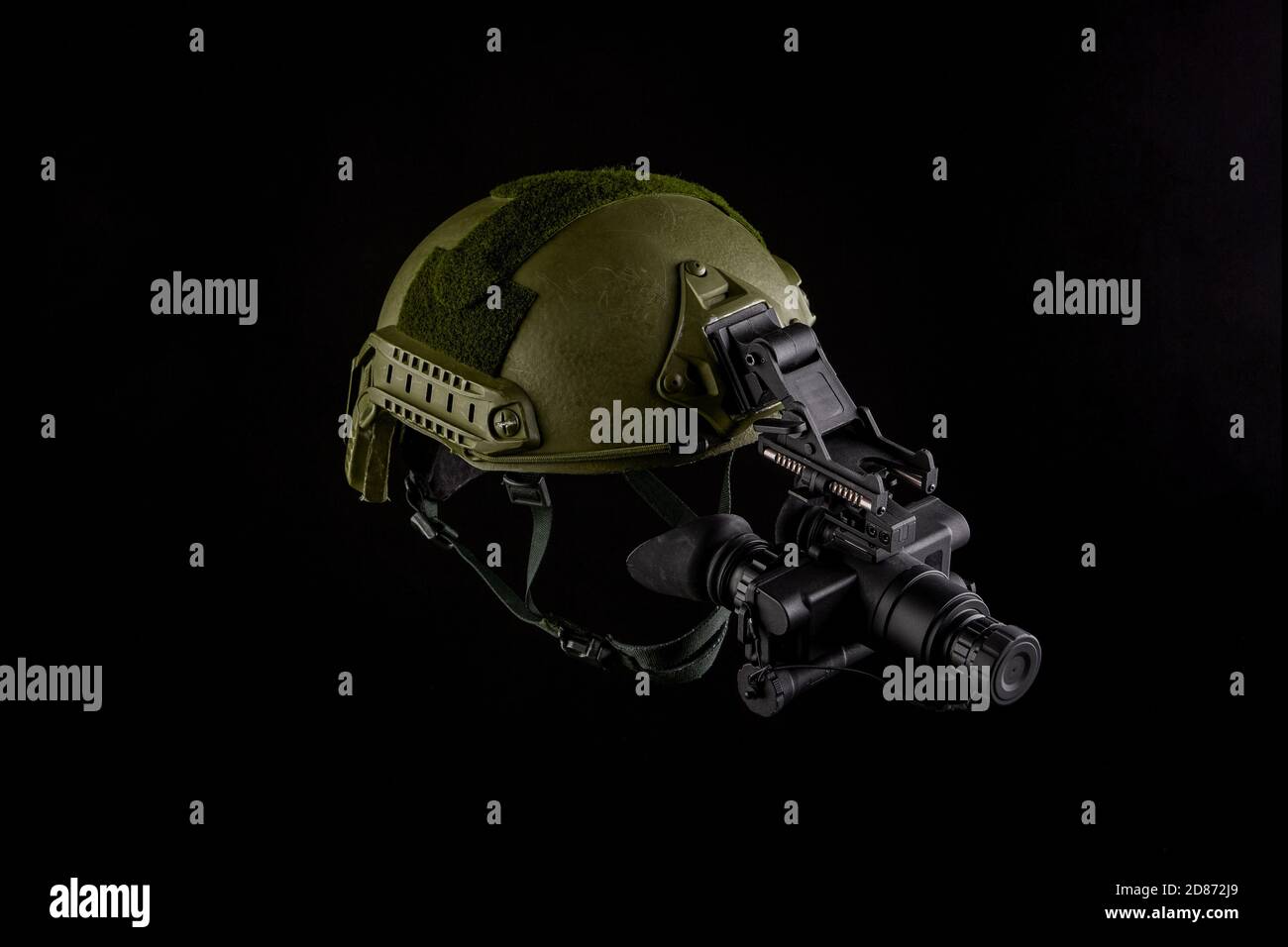 Night vision device attached to the helmet. A special device for ...