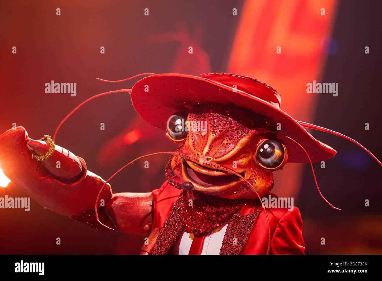 Cologne, Germany. 27th Oct, 2020. The character "The Lobster" is on