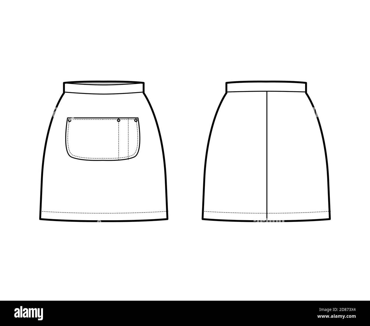 Denim mini skirt Stock Vector Images - Alamy