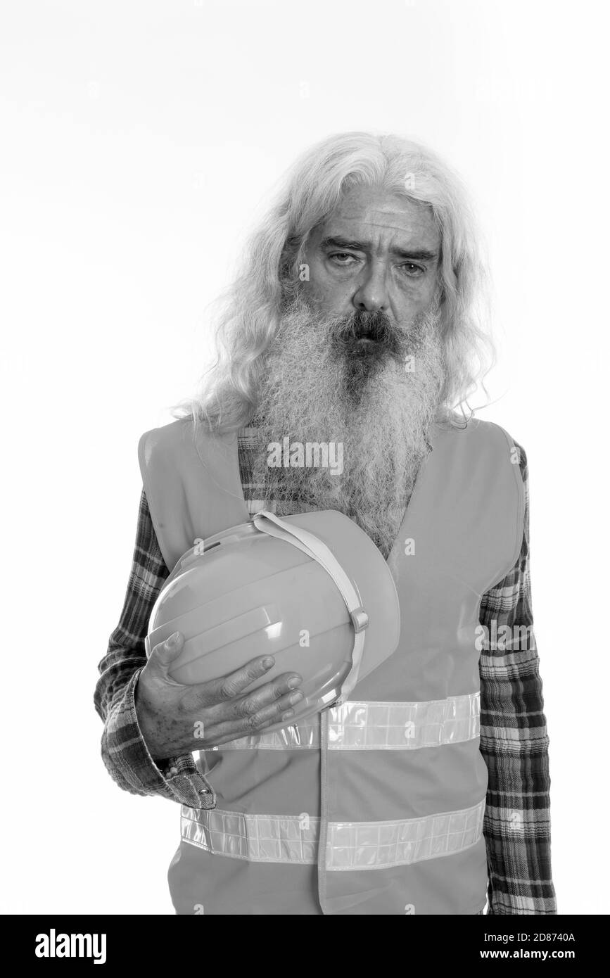 Old man helmet portrait Black and White Stock Photos & Images - Alamy