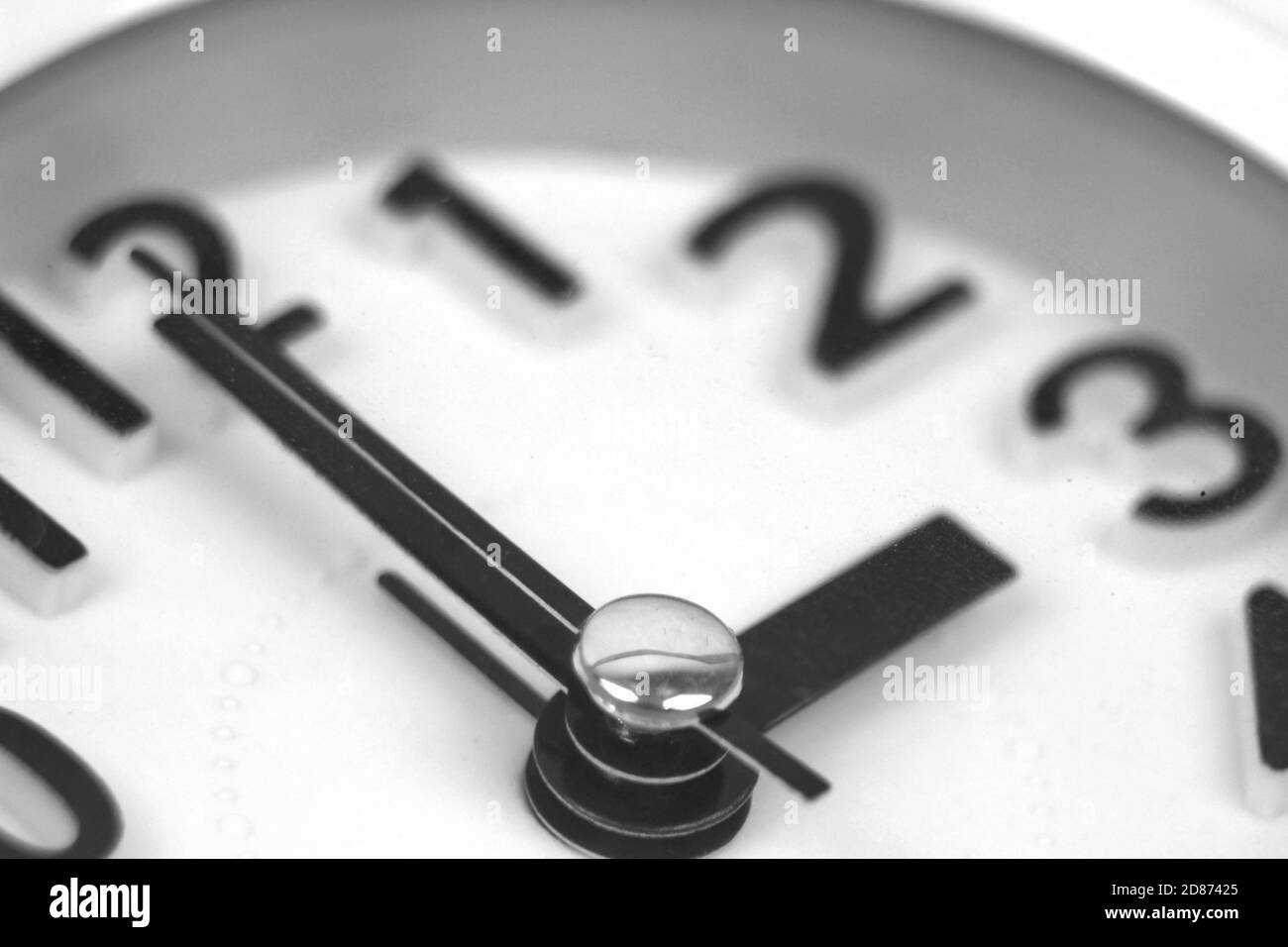 Macro photo of Clock marking winter time change over white background Stock Photo Alamy