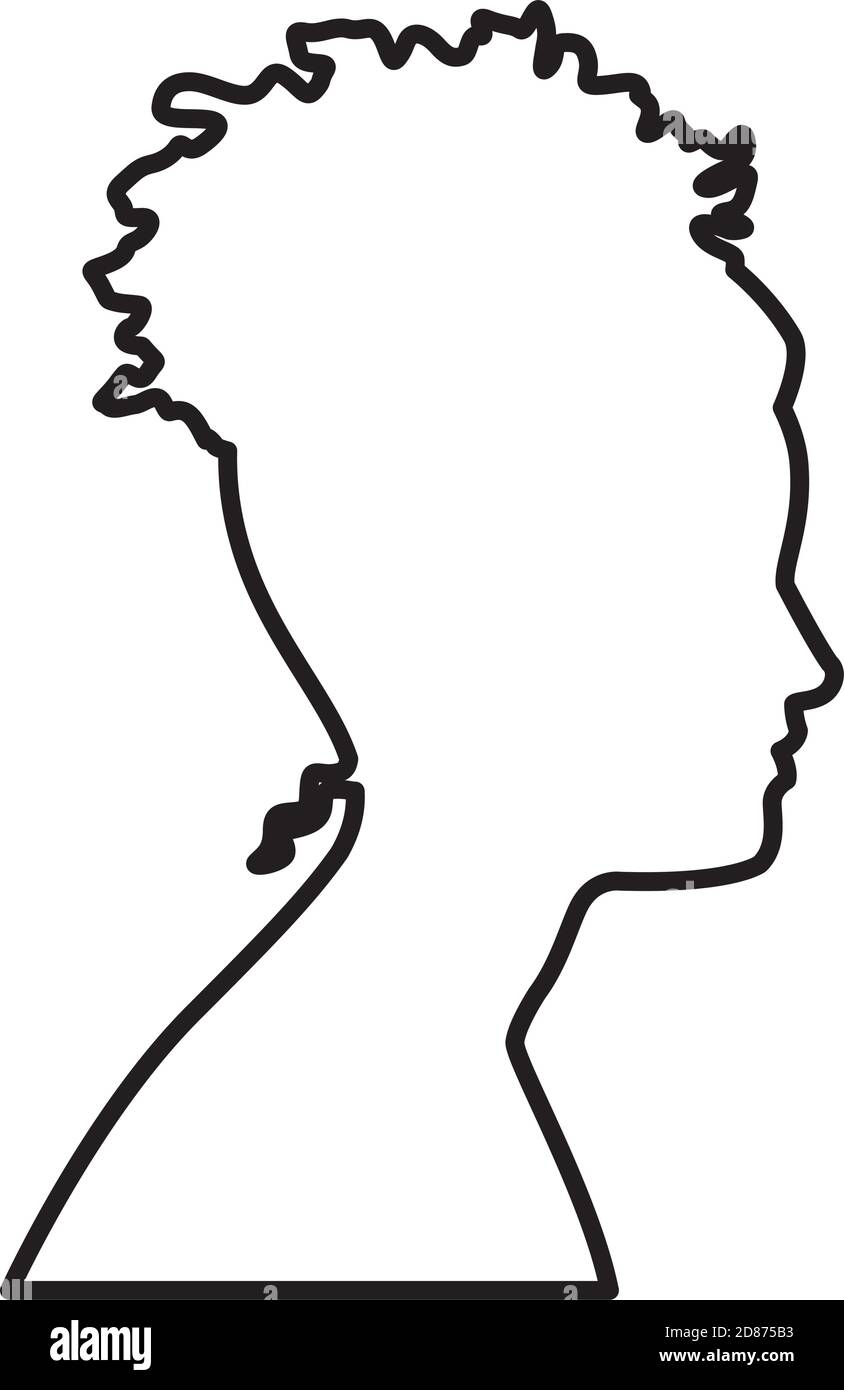 young woman female profile silhouette vector illustration design Stock ...