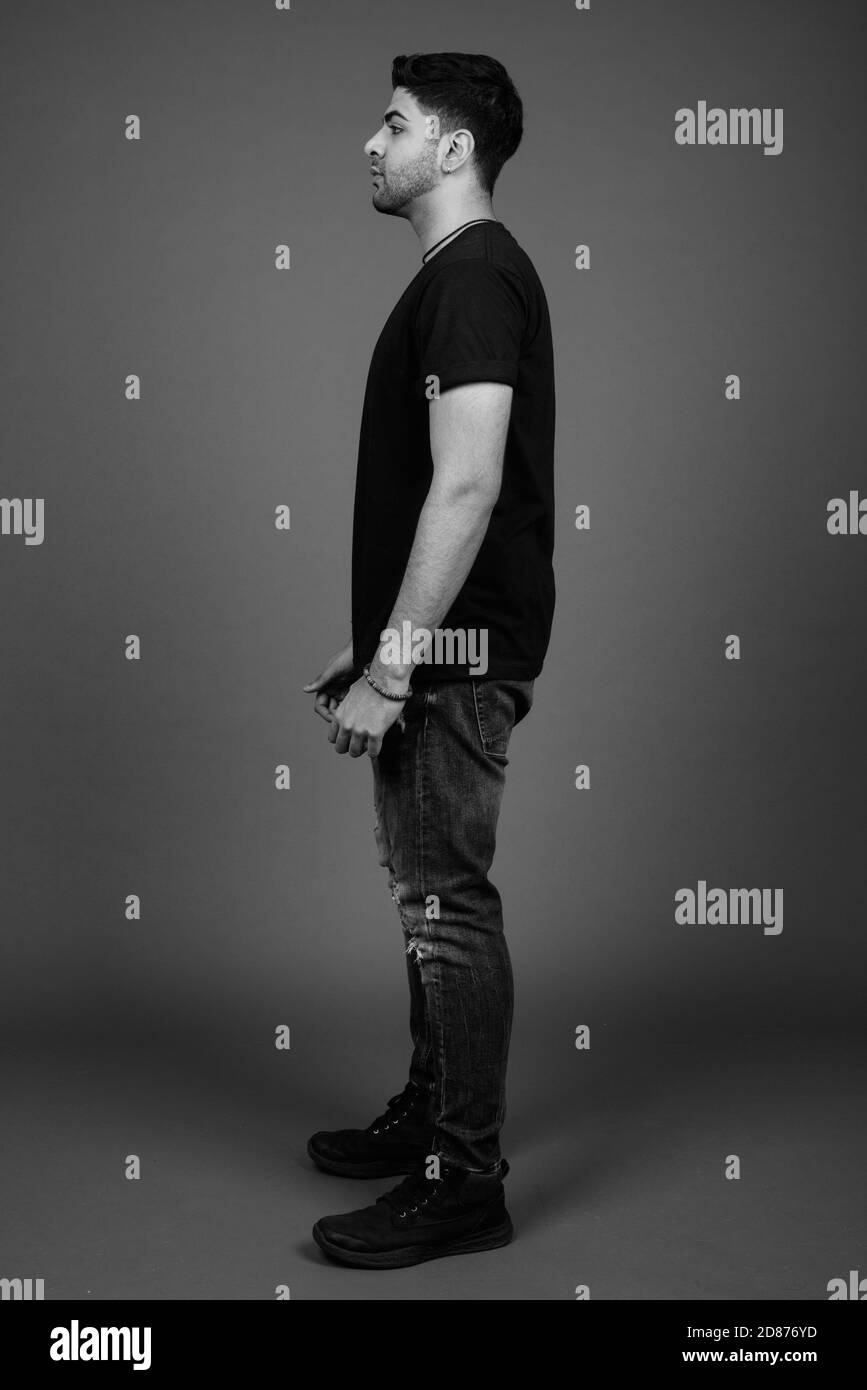 Indian young man full profile Black and White Stock Photos & Images - Alamy
