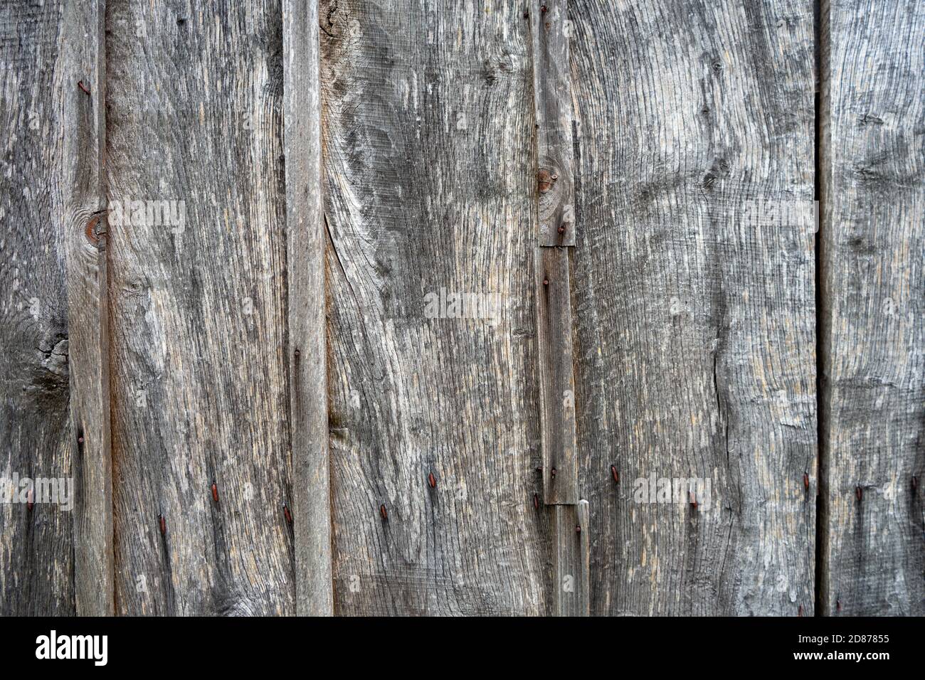 Rustic weathered barn wood background Stock Photo