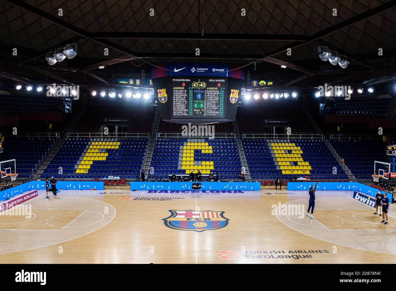General inside view before the Turkish Airlines EuroLeague basketball match between Fc Barcelona and Real Madrid on October 23, 2020 at Palau blaugr C Stock Photo