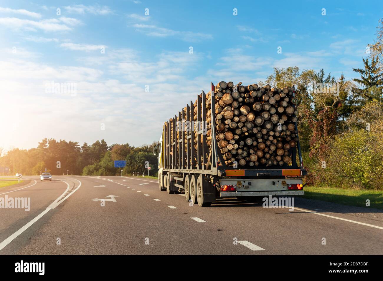 Long heavy industrial wood carrier cargo vessel truck trailer with big