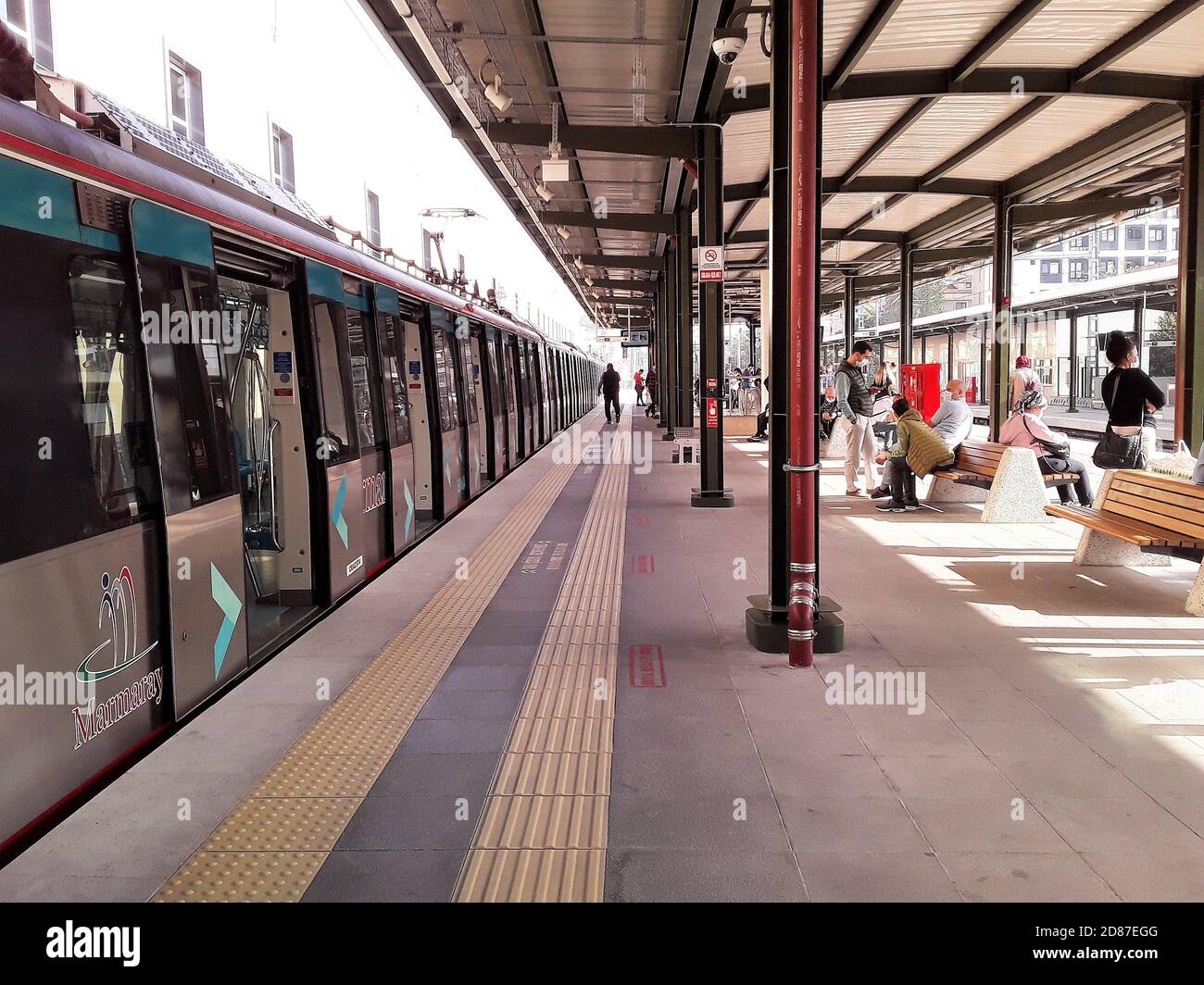 Maltepe Istanbul-September 2020: Anatolian side Marmaray Train Station on, Gebze - Halkali train. TURKEY Stock Photo