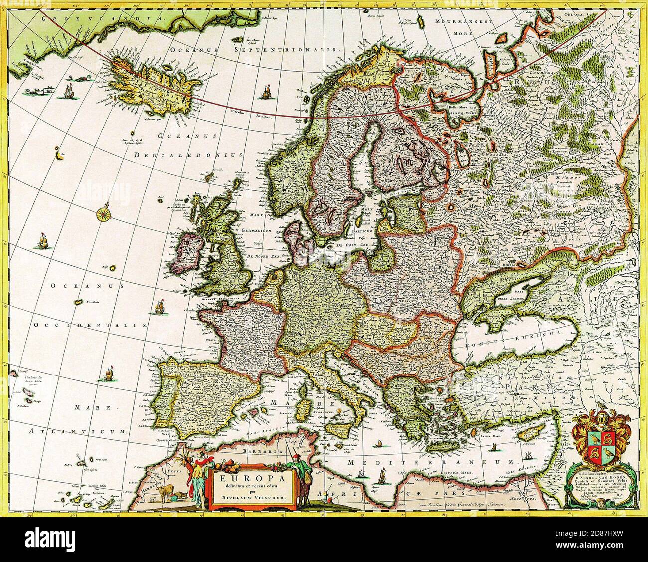 Old map of Europe Stock Photo - Alamy