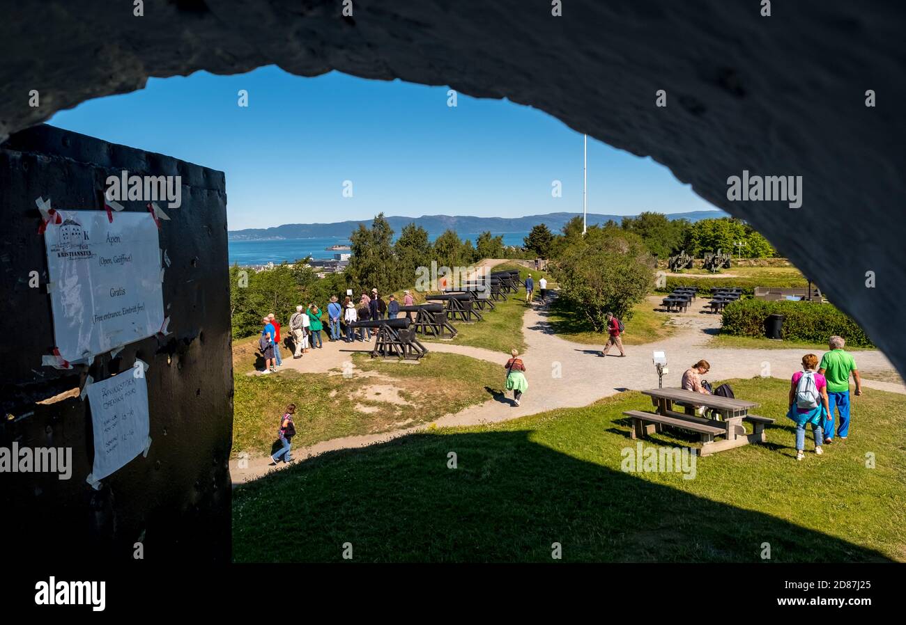 Kristiansten Festning, Fortress, Trondheim, Trøndelag, Norway, Scandinavia, Europe, adventure trip, monument, fortress Kristiansten, tourism, Hurtigru Stock Photo