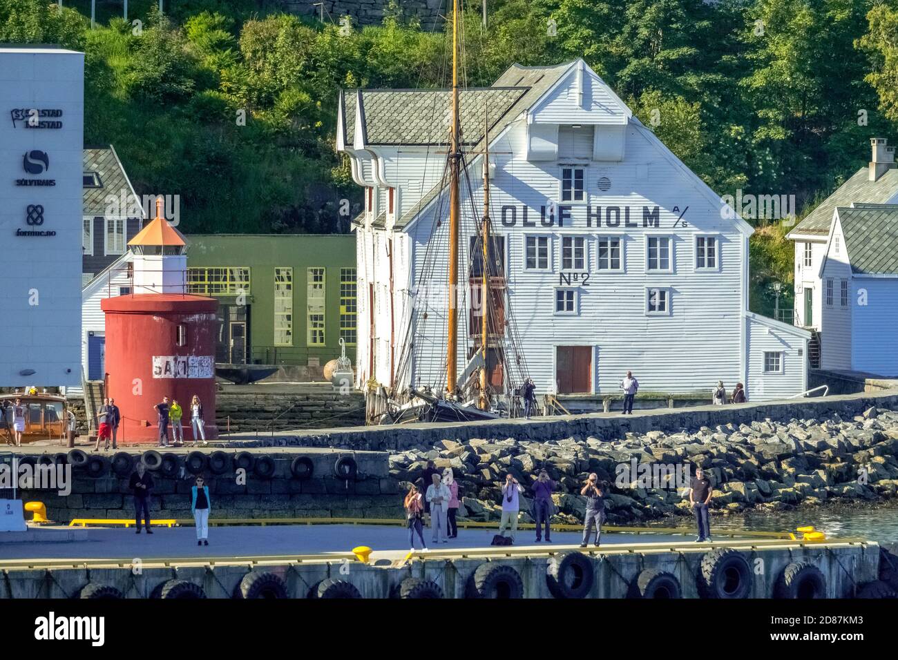 Hafen, Oluf Holm Nr. 2 Fischereimuseum, Ålesund, Møre og Romsdal, Norwegen, Skandinavien, Europa, Abenteuerreise, Fremdenverkehr, Hurtigruten, Hurtigr Stock Photo