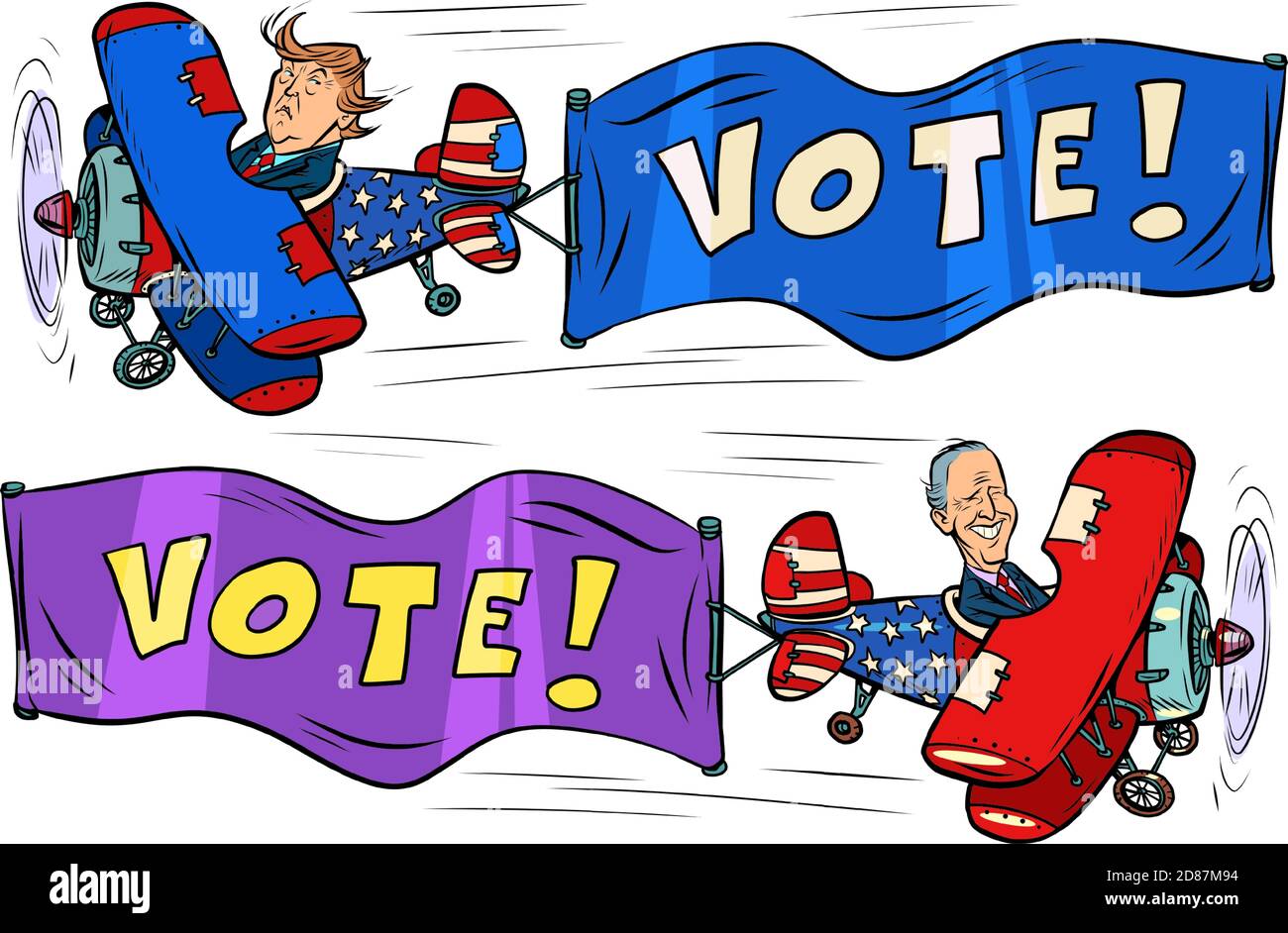 Vote for Donald Trump and for Joe Bigen, US presidential campaign Stock Vector