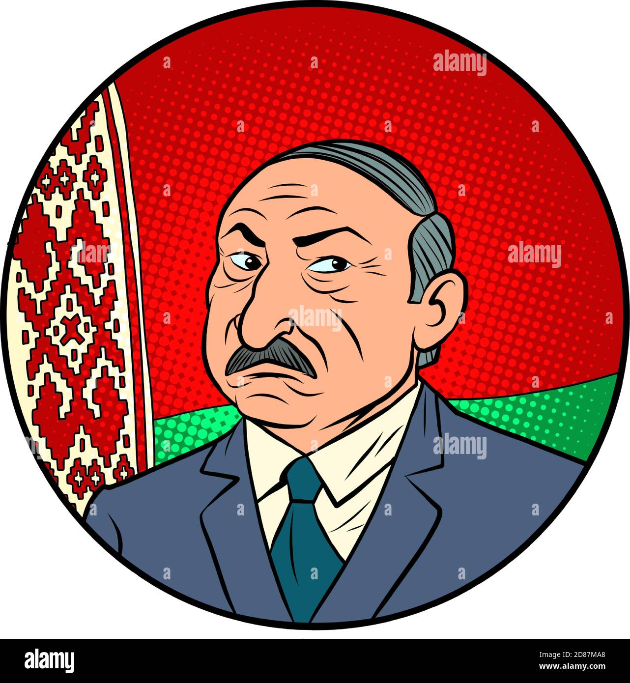 Alexander Lukashenko President of Belarus Stock Vector
