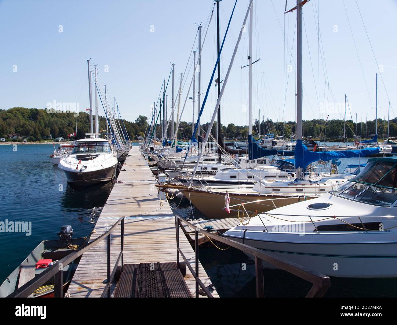 Boats in Lion´s Head port, Canada Stock Photo