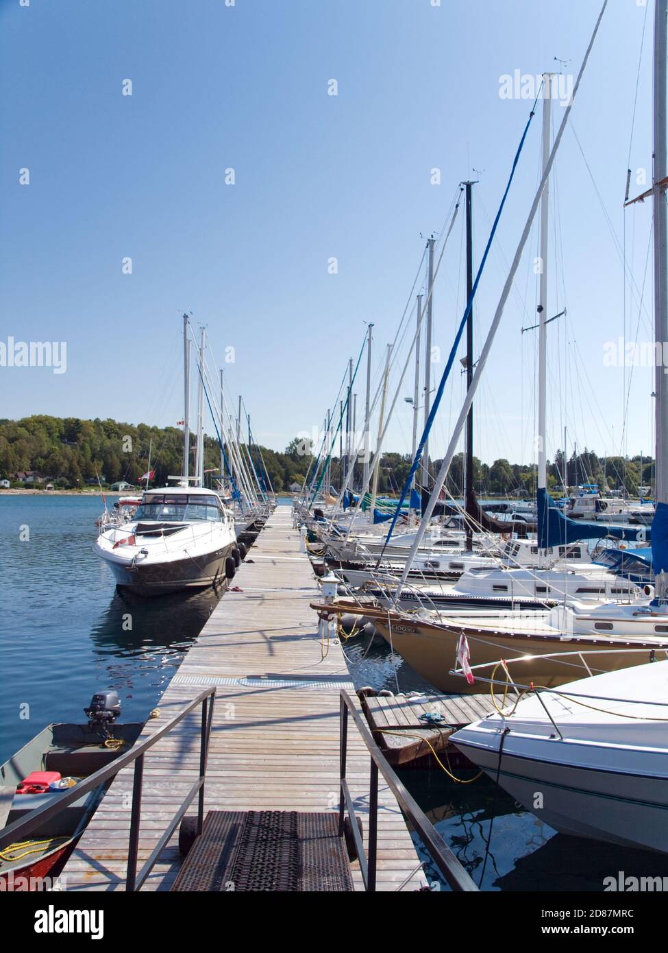 Boats in Lion´s Head port, Canada Stock Photo Alamy