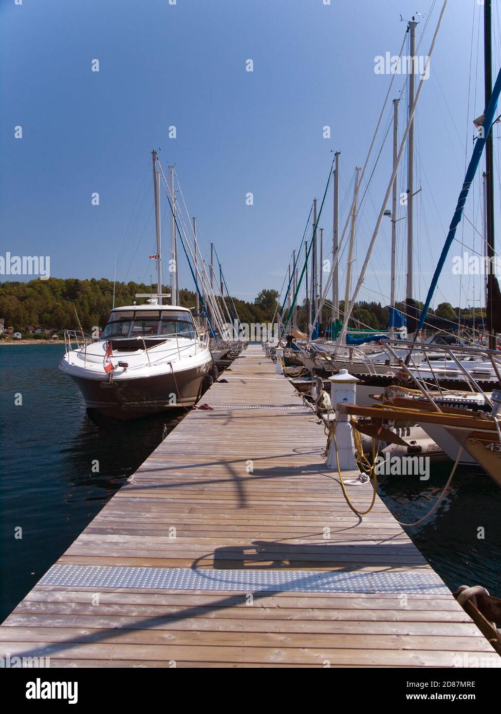 Boats in Lion´s Head port, Canada Stock Photo Alamy