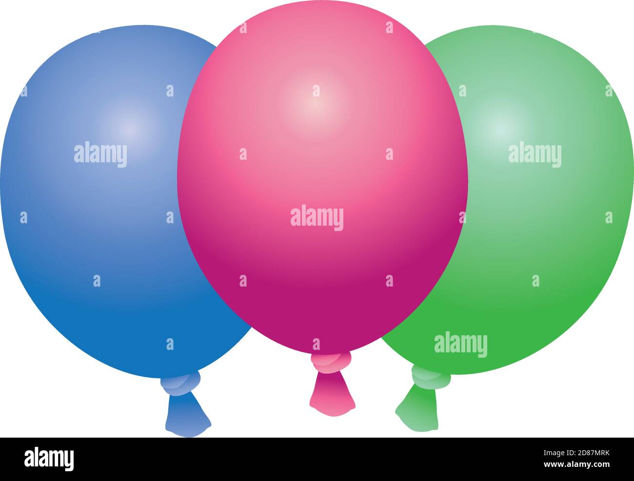 Set Balloons Helium Floating Isolated Icons Vector Illustration Design