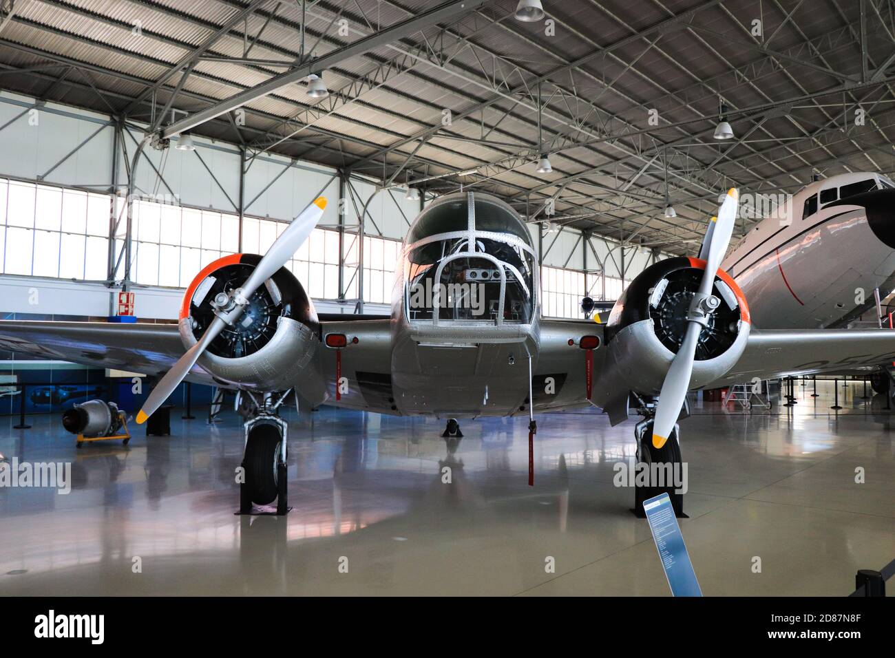 Old propeller plane in a hangar Stock Photo - Alamy