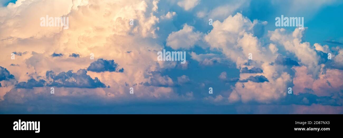Blue sky with white clouds for natural background Stock Photo - Alamy