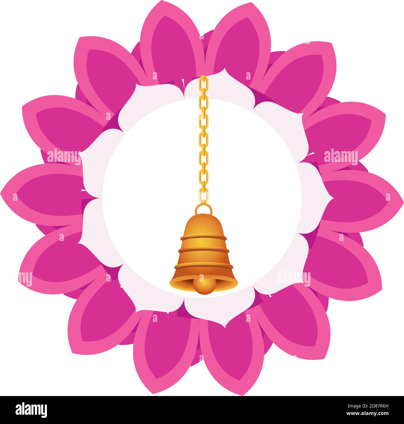 Golden bells hanging hindu decoration Royalty Free Vector