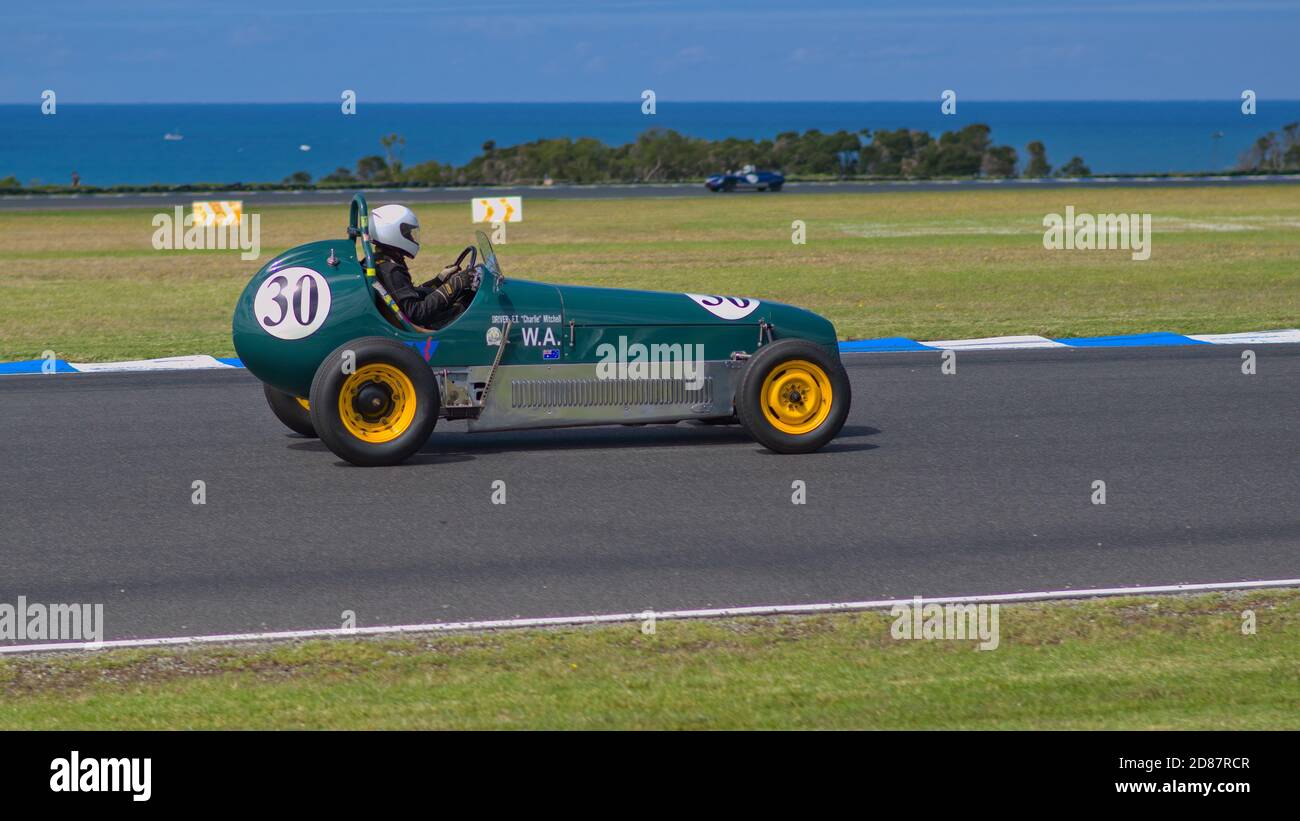 Phillip Island, Victoria / Australia - March 8 2015: E.T. Charlie Mitchell doing a practice run in  his TS Special Stock Photo