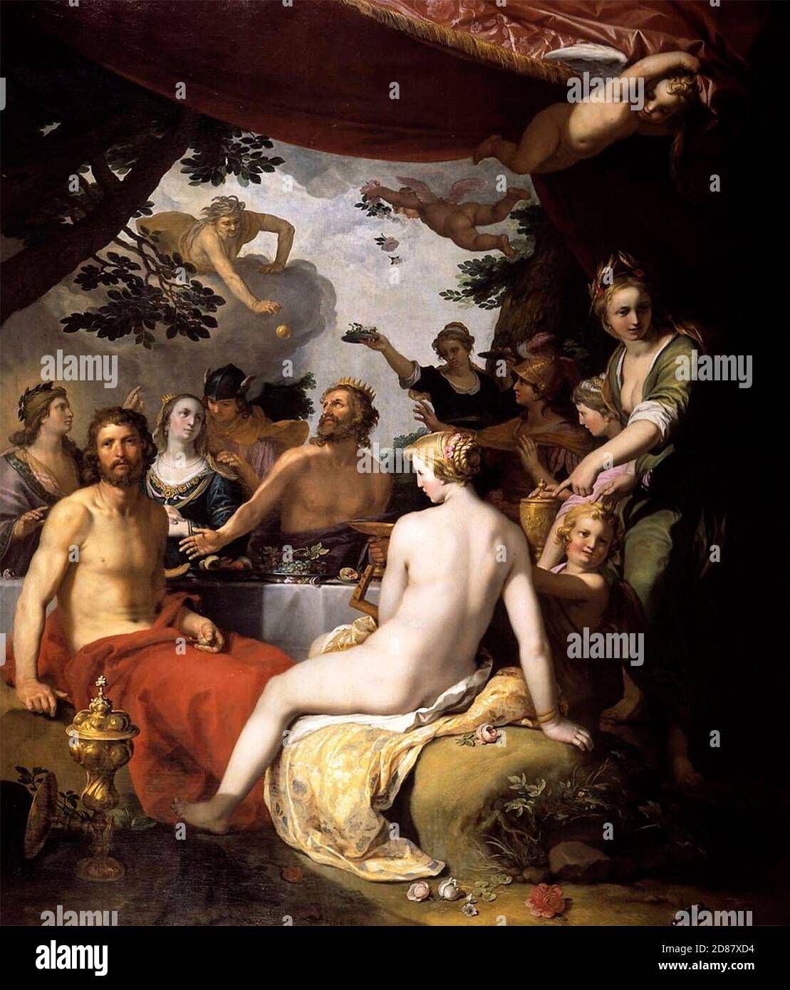 The feast of the gods at the wedding of Peleus and Thetis - Abraham Bloemaert, 1638 Stock Photo