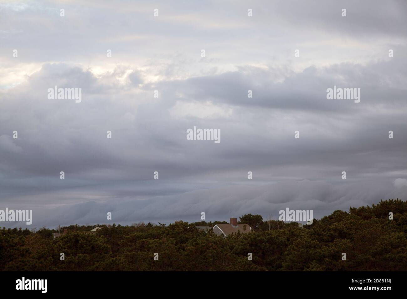 Storm clouds gather to the west on Cape Cod, Massachusetts. Stock Photo