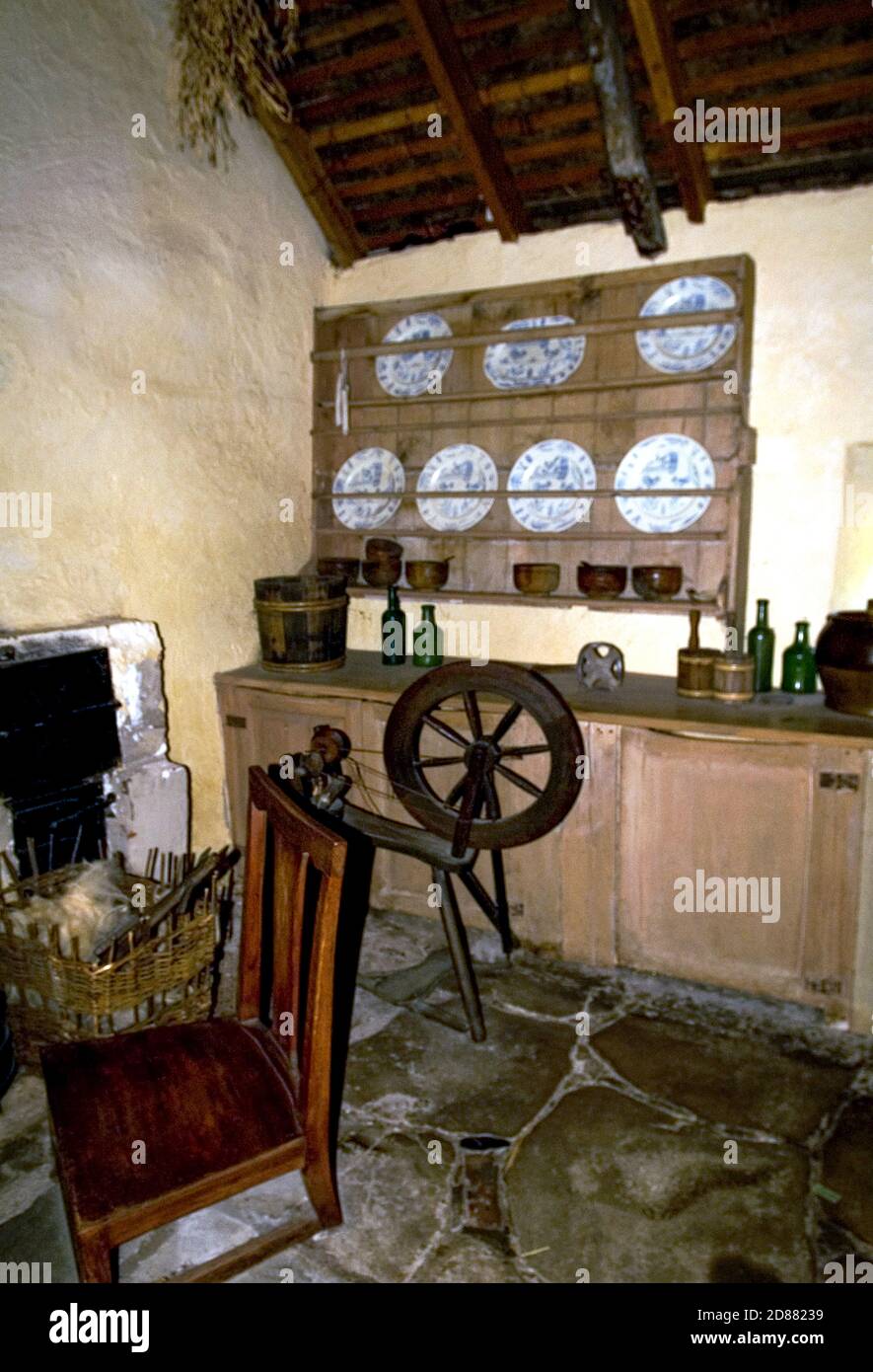 Scotland.Alloway village.Ayrshire. Robbie Burns.Birthplace in 1759.Reconstruction of a kitchen