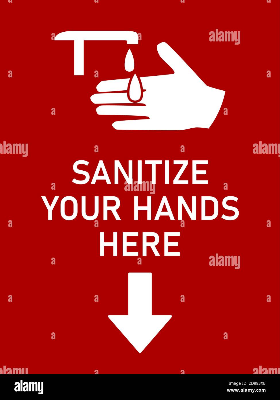 Sanitize Your Hands Here Vertical Warning Sign With An Aspect Ratio Of 34 Vector Image Stock 1864