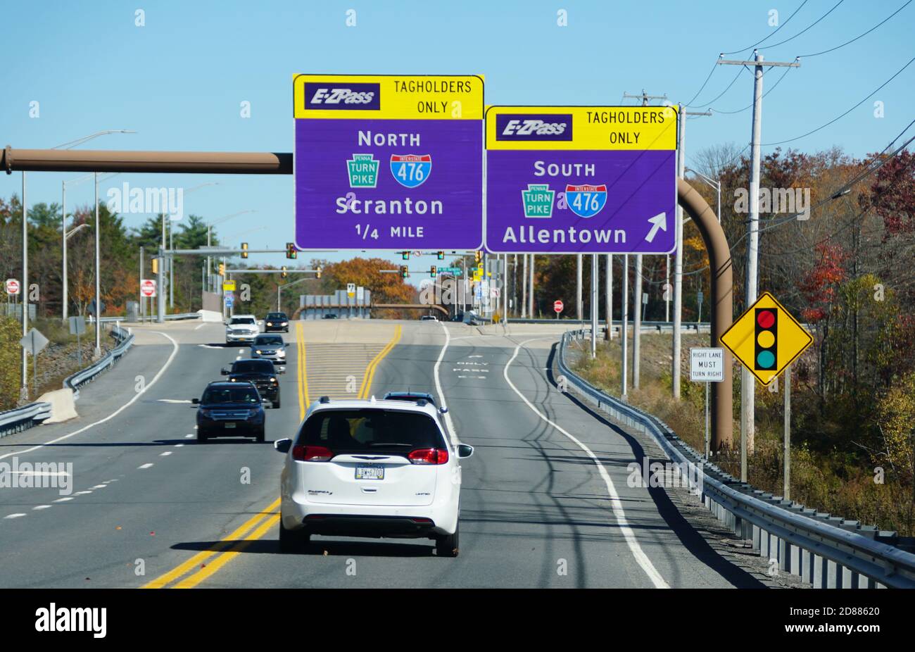 Jim Thorpe, Pennsylvania, U.S October 17,2020 The traffic on Route
