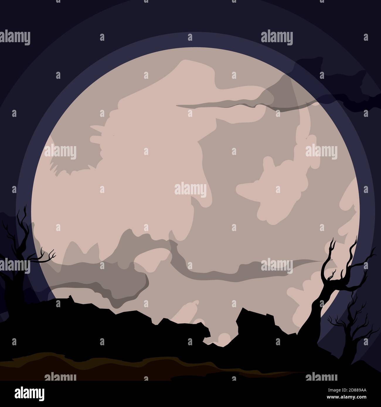 Mist over the forest Stock Vector Images - Alamy