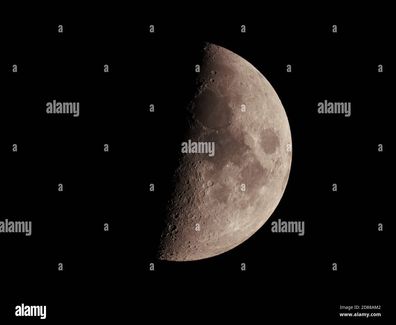 High resolution image of a waxing half moon Stock Photo Alamy