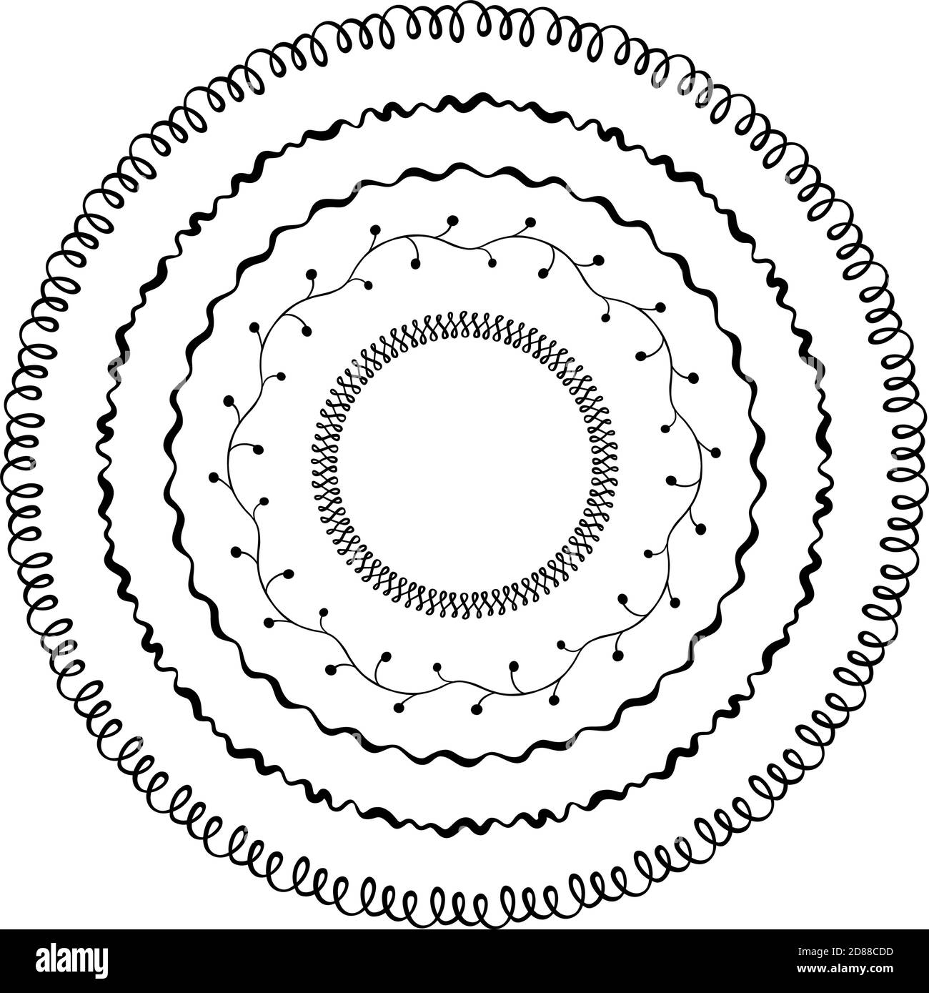 Vector set of hand drawn round frames. Vector isolated illustration ...