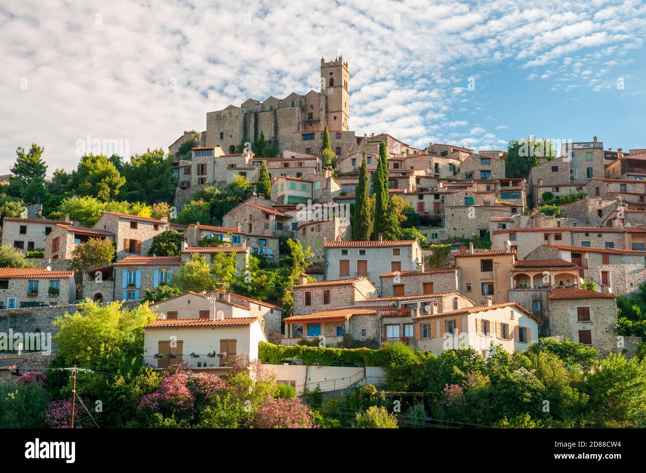 Picturesque village of Eus, listed as one of the most beautiful villages of France, Pyrenees-Orientales (66), Occitanie region, France Stock Photo