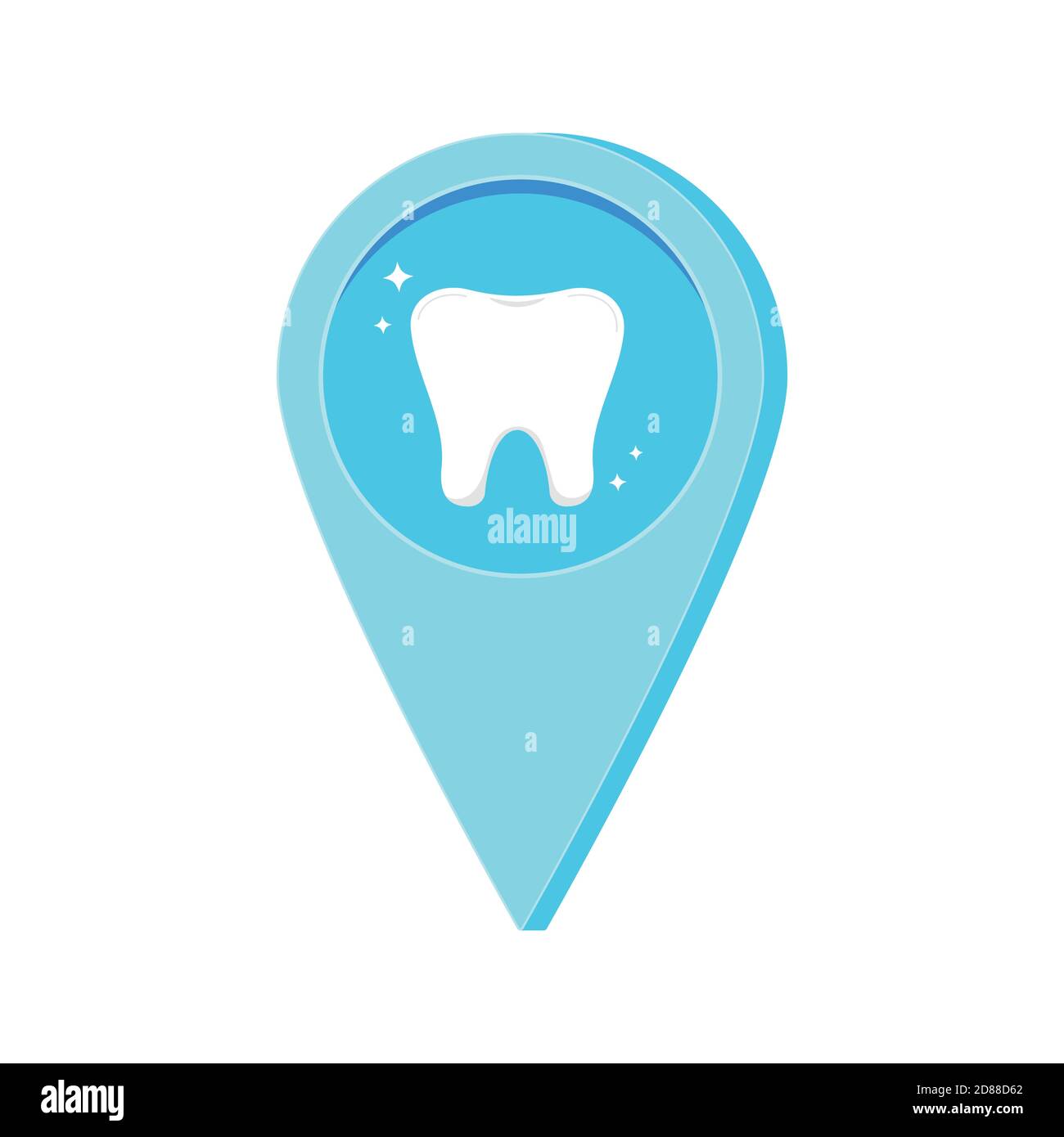 Dental location map pin with tooth - Dental Location Map Pin With Tooth Inside Isolated On White Background 2D88D62 