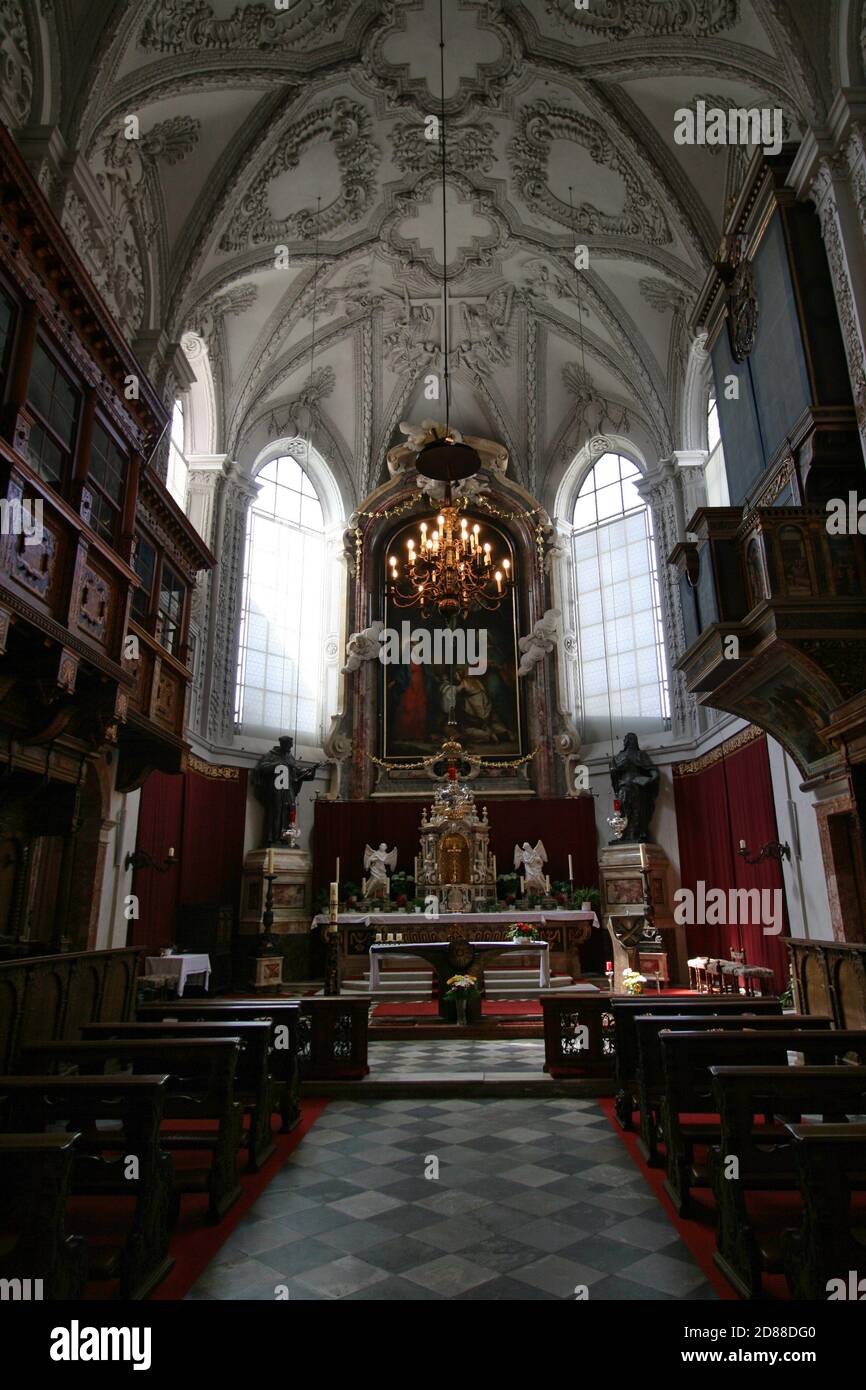 High altar of the Court Church (Hofkirche), Innsbruck, Tyrol, Austria Stock Photo